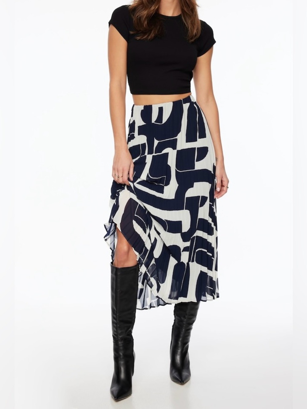 Dynamite pleated chiffon maxi skirt